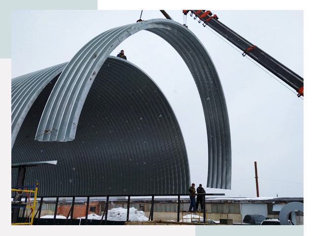 Полукруглые ангары в Чите